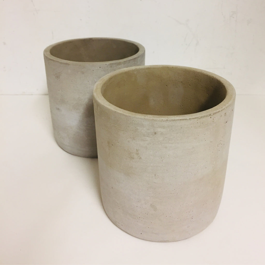 Cement Cylinder Pot - Grey