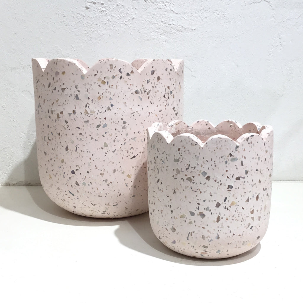 Clover Pot - MORTADELLA - Pale pink terrazzo