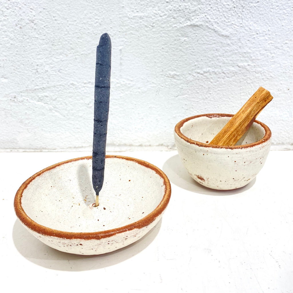 Incausa - Smudge Bowl & Incense Holder - Piker White