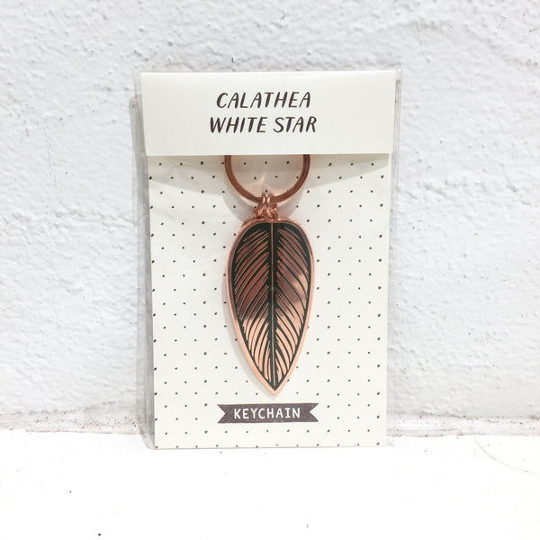 Wit & whistle - key chain - Calathea ‘White Star’ – Green Folk Botany Shop