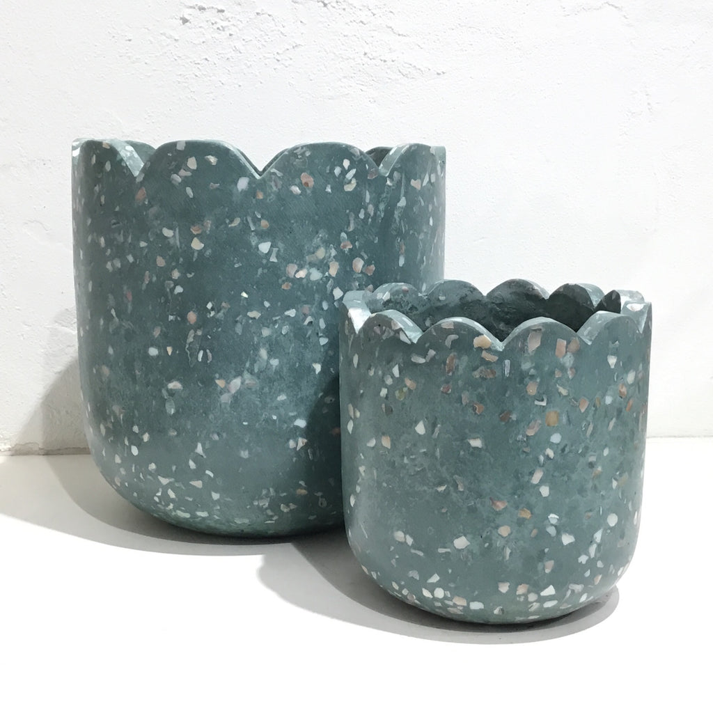 Clover Pot - OLIVE - Sage terrazzo