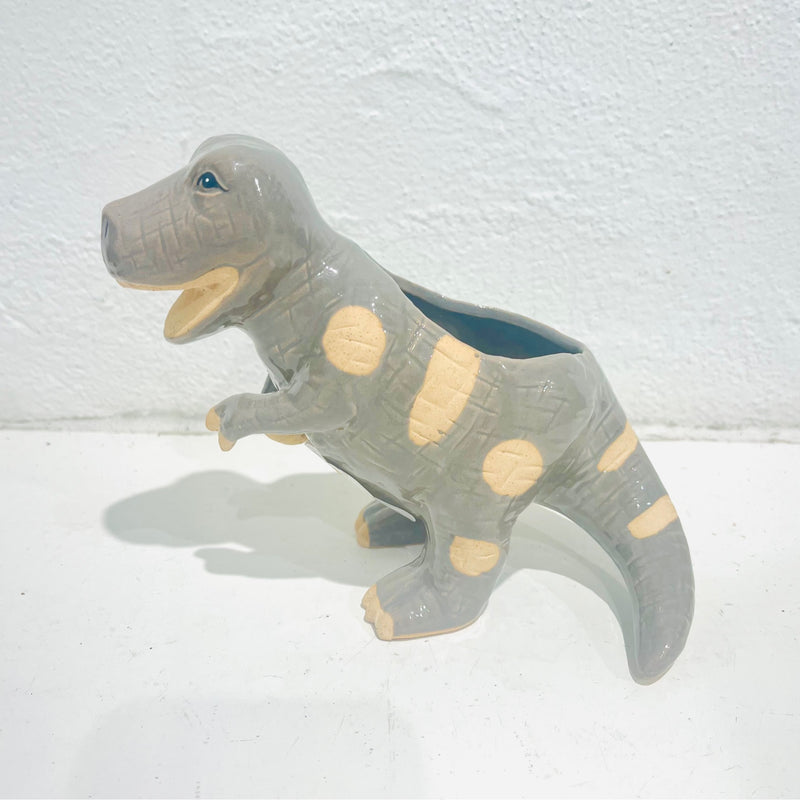 T-Rex Dinosaur Planter - Grey
