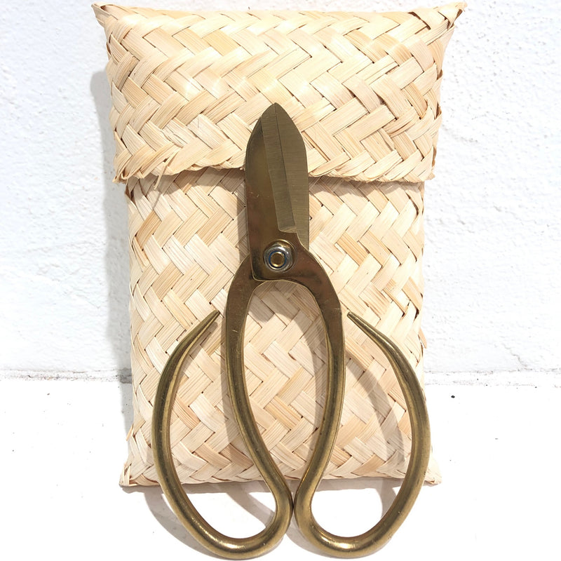 Garden scissors in bamboo bag