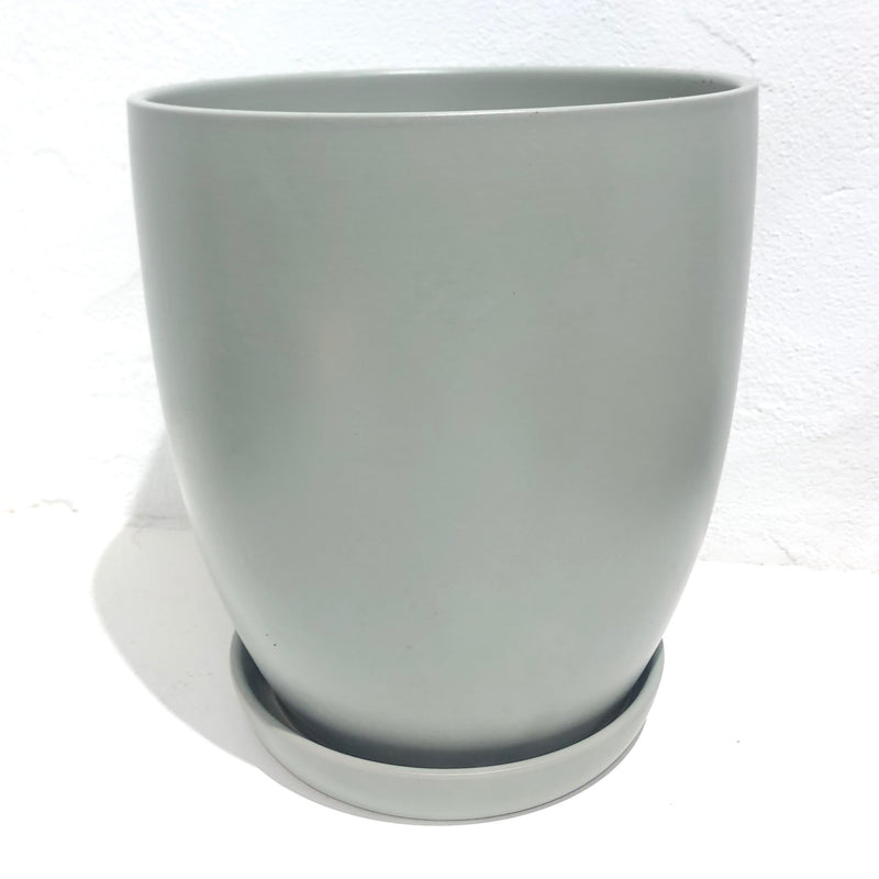 Tapered pot with saucer - SAGE